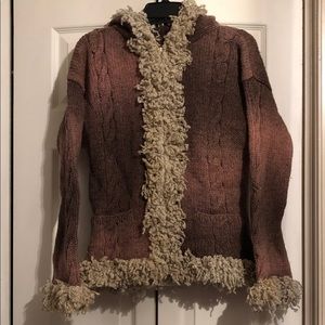 Otavalo Native American Wool Hooded  Sweater M L